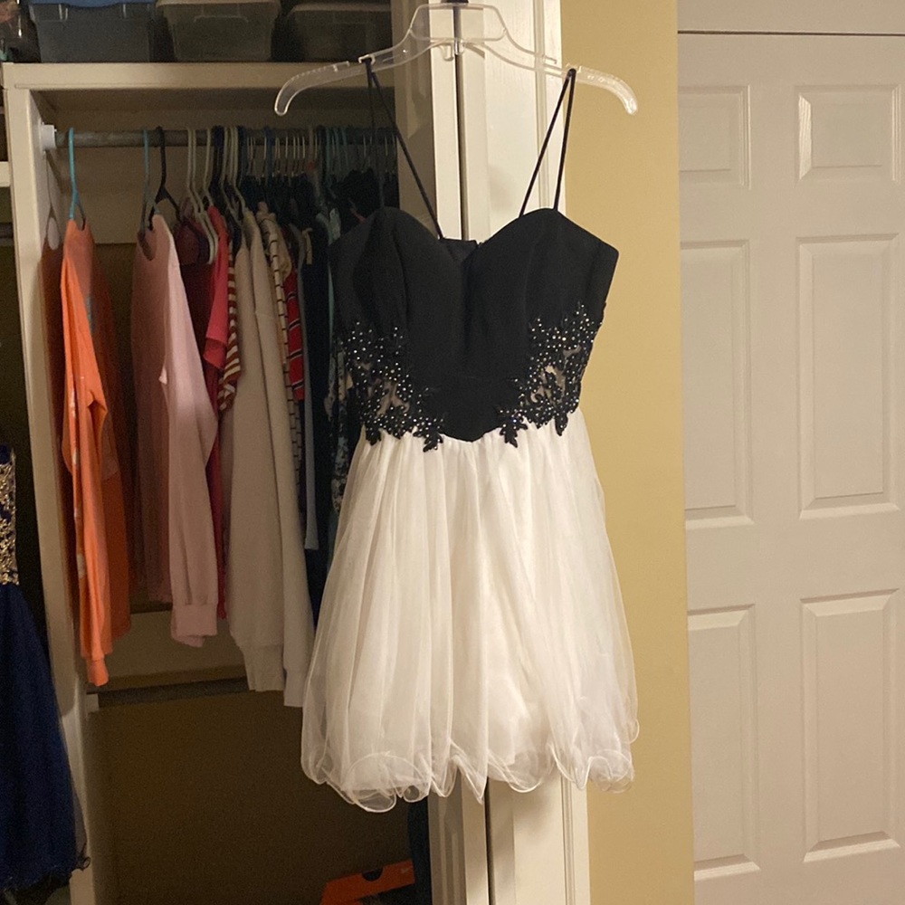 Black and white homecoming dress